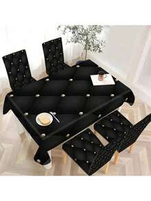 1/4/6 pièces Housse de chaise noire classique / Ensemble de housses de chaise, convient pour la maison, le restaurant et l'hôtel intérieur, décoration quotidienne moderne. Nappe convenant aux tables carrées, les housses de chaise élastiques peuvent être lavées - YT026 - Voir 16