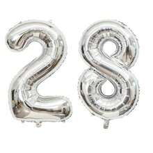 2pcs Large 40inch Silver Digital Aluminum Film Balloons, Big Number 0-9 Balloon, Birthday Party Anniversary Wedding Decorations - Silver - View 10