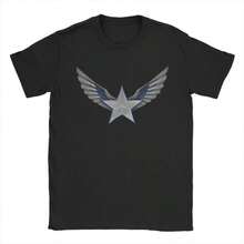 BREATHABLE COOL SUMMER Captain Americas Brave New World T Shirt Men's Cotton Novelty T-Shirt Crewneck Winged Star Tee Short SLEEs Ve Clothes Plus Size - 黑色 - 查看 1