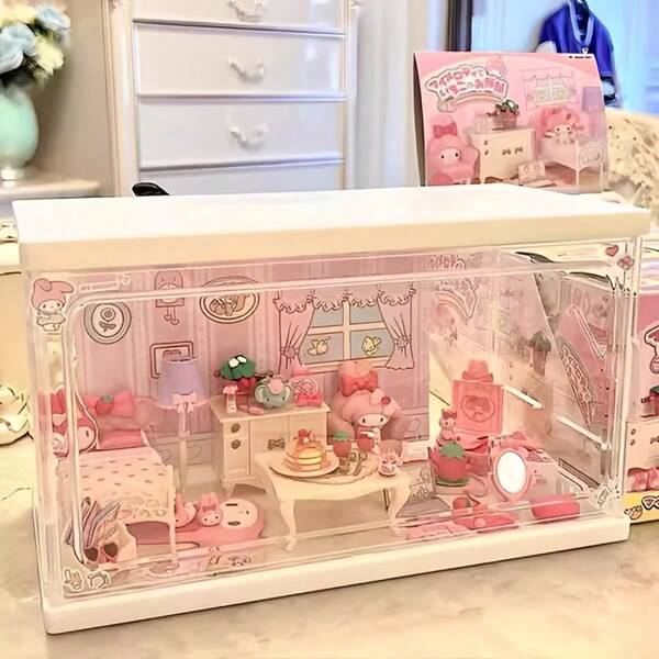Sanrio 1 Stück süßer Mini Möbel Mystery Box, Süß Cartoon Design Sammlerstück, geeignet für Puppenhaus Dekoration, Spielhaus Sammlung, Miniaturen Deko Bastelbedarf, Geburtstags- und Feiertagsgeschenk, Blindbox
