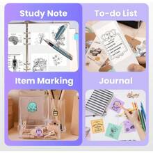 Self-Adhesive Thermal Printer Stickers, Compatible With T02/M02X/M02L Mini Sticker Printer, Black On Mint Green/Lavender Purple/Light Orange, 50mm X 3.5m Printer Paper For Journal, Study, Note
