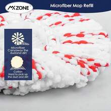 Spin Mop Base Handle Compatible With O Cedar Rinse Clean 2-System, 4 Replace Heads, 1 Mop Handle, 1 Base And 1 Scrub Brush Combo Set - 6件組單槽拖把套裝 - 查看 5