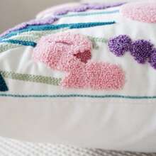 1 pièce Housse de coussin décorative avec motif floral et papillon, housse de coussin de style ferme brodée pour la décoration de la maison, le canapé, la chambre à coucher