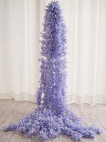165cm Chiffon Lilac Flower Garland, Party & Wedding Hanging Decor, 1pc. Blue-Purple Artificial Flower Vertical Vines, Hangable. For Wedding Decor, Garden Decor, Living Room Decorations, Room Decor, Outdoor Decor, Home Decor, And Party Decor.