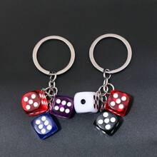 1 pieza Lindo dije de resina 3D con dados, llavero de dados 3D de resina, colgante de llavero de coche, joyería de mochila para hombres y mujeres, regalo