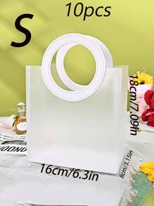 10/1 Bolso redondo transparente con efecto escarcha, bolsa de regalo del Día de San Valentín, bolsa de regalo de boda, bolsa de regalo de dama de honor con caramelos, bolsa de tienda de joyas, bolsa de regalo de dama de honor de boda