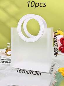 10/1 Bolso redondo transparente con efecto escarcha, bolsa de regalo del Día de San Valentín, bolsa de regalo de boda, bolsa de regalo de dama de honor con caramelos, bolsa de tienda de joyas, bolsa de regalo de dama de honor de boda
