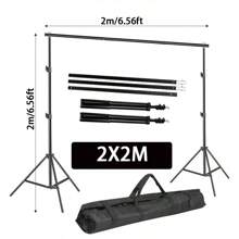 1Set Photo Studio Backdrop Support Kit Includes 2Pcs Background Brackets,Splicing Crossbars,Portable Bag For Carrying Hands,2X2M/2X3M/2.6X2M/2.6X3M/2.8X3M/3X3M High Adjustable Background Stand For Parties, Photoshoot, Photography, Projector Screen, Movie Screen, Wedding, Events Decoration, Balloon ﻿