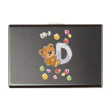 1ps 超薄卡包 玫瑰金 首字母 A 到 Z 图案钱包 ID 银行信用卡夹 简约薄铝金属钱包 银行卡盒 RFID 女士钱包 男士金属卡夹 女士钱包 迷你钱包 钱包 钱包 卡包 - 黑色 - 查看 22