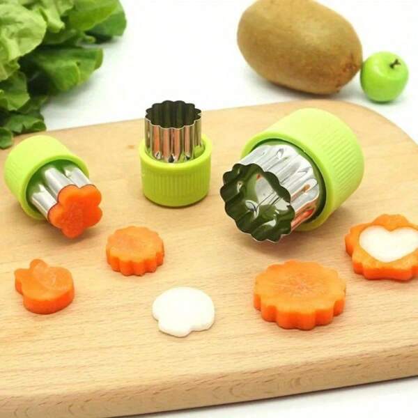 Stainless Steel Kitchen Mold Set – Fruit/Vegetable Shapes & Cookie Press For DIY Baking