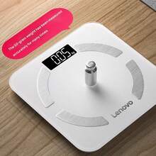 Lenovo Body Fat Scale L-WSC004 Battery Model Accurate Weighing High-Precision Pressure Sensor HD LED LCD Screen Larger And Wider Scale Surface Large Load Capacity Long-Lasting Battery Life Sakura White - Sakura White - View 2