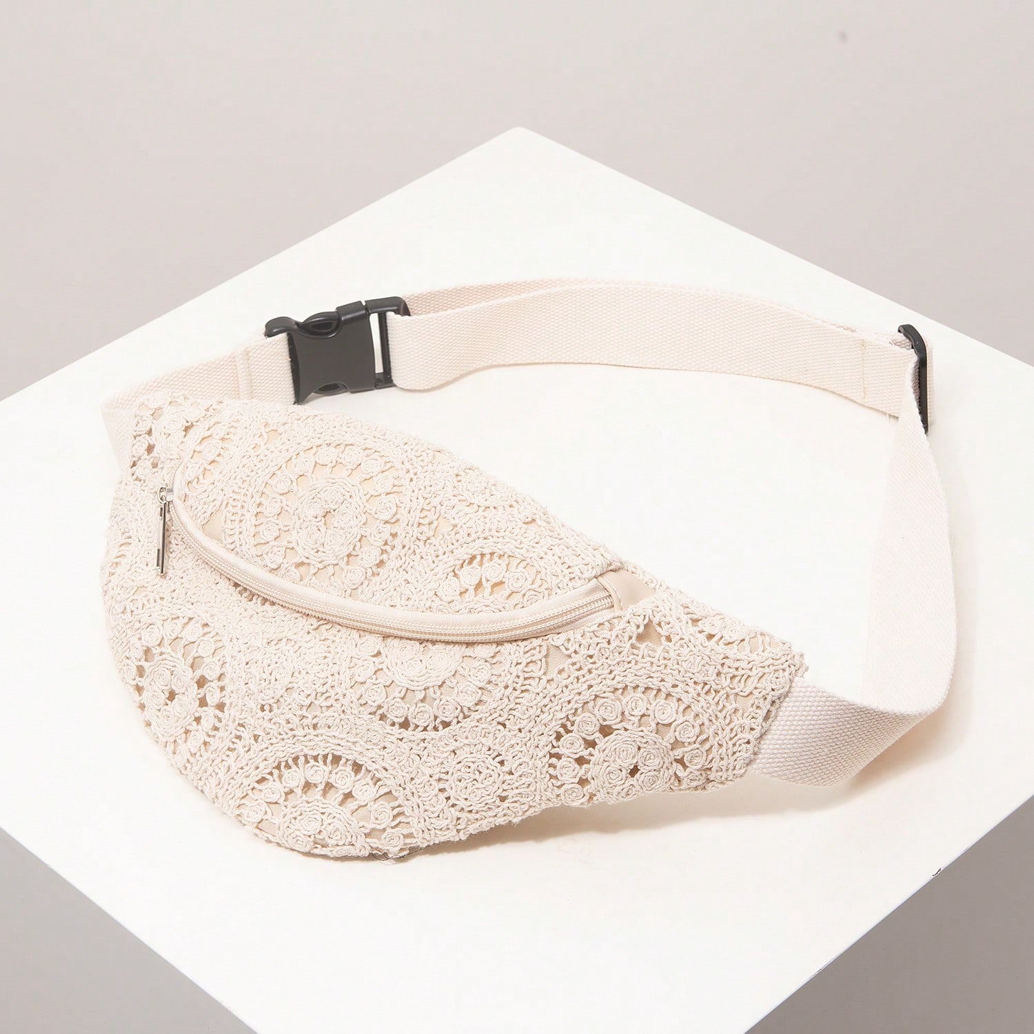 Bolso cruzado y riñonera de ganchillo con diseño floral calado, esenciales de playa, set de ganchillo, imprescindibles de viaje, atuendos de vacacio