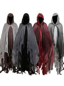 1pc Halloween Cloak Cloak Skeleton Clothes Mask Ghost House Chamber Dress Up Zombie Costume Props