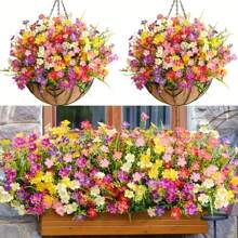 5 Packungen UV-beständige künstliche Gänseblümchenblumen - mehrfarbige Kunststoff-Kunstpflanzen für Garten, Veranda, Fensterbank und Wohndekoration, ideal für Hochzeiten, Verlobungen und ganzjährige Verwendung, im Innen- und Außenbereich, ohne Behälter, geeignet für Ostern, St. Patricks Tag, Ramadan, Muttertag, Memorial Day