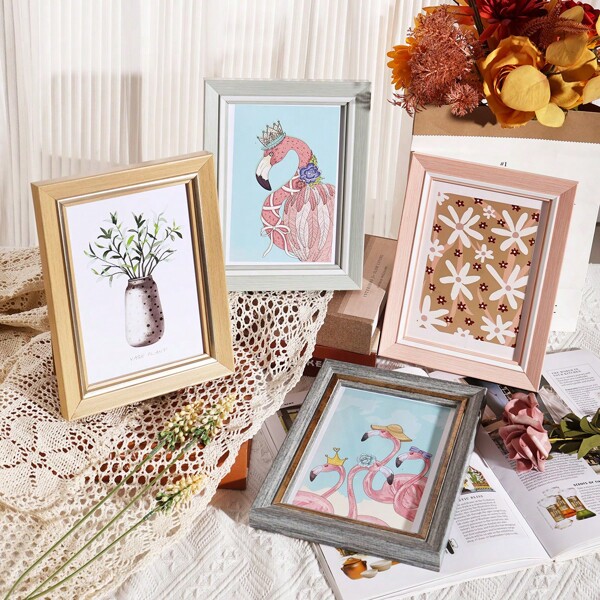 Minimalist Nordic Modern Photo Frame Display Ornament Changeable Picture Frame 6-Inch 8-Inch Desktop Stand And Wall Mounted Wedding Photos Pictures Graduate Gift ﻿