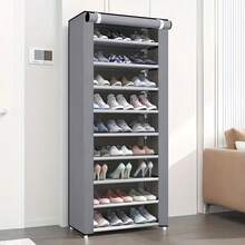 8/10-Layer Shoe Rack With Non-Woven Cover, Easy To Assemble, Portable Shoe Cabinet, Can Store 27-35 Pairs Of Shoes, Suitable For Various Scenes Such As Entrance, Suitable For Sneakers, High Heels And Boots - Màu xám 10 lớp - Xem 1