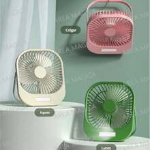 6 Ventilador de escritorio pequeño de pared para cocina y dormitorio, de tres velocidades, de alta velocidad y larga duración. - Blanco - Ver 1