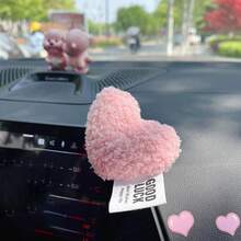 毛绒爱心装饰挂饰红心汽车贴纸可爱仪表盘展示车内装饰 - 愛心 - 查看 2