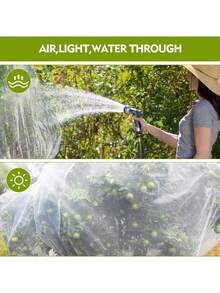 1 Pc Large Fruit Tree Netting Cover With Zipper, Garden Netting Pest Barrier Plant Tree Cover Bag Bug Bird Netting For Fruits Vegetables Tree Garden Protection Netting For Plant With Drawstring - Multicolor - View 9