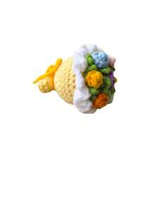 1pc Mini Crochet Rose Bouquet, Handmade Crochet Flower Bouquet, Suitable As Graduation, Wedding Guest, Gift For Girlfriend, Best Friend, Anniversary, Home Decor, Back To School, Halloween, Christmas, New Year