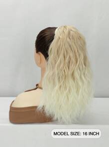 Extension de queue de cheval, rallonge de cheveux synthétique bouclée à effet vague d'eau, conception de poche en maille invisible, perruques convenant à l'usage quotidien des femmes