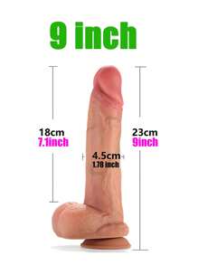 SAMEYO Juguetes sexuales Dildo realista grande - Juguete sexual Dildos de silicona para estimulación del punto G y anal, tapón anal con ventosa, juguetes sexuales para mujeres, hombres y parejas, dildo de silicona ultra realista doble, dildo curvo realista de 9 pulgadas para principiantes para el punto G y juego con ventosas potentes, juguetes sexuales sin manos para mujeres y hombres