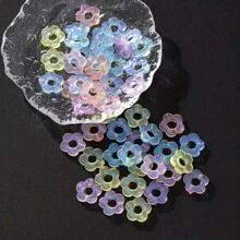 50pcs Mixed Color Hollow Pentagonal Flower Beads For DIY Handmade Jewelry Accessories