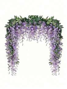 2 Stück künstliche Wisteria Hängeblume, künstliche Wisteria Rebe, Seide Wisteria Blumen Girlande für Hochzeit, Party, Garten, Heim-Dekoration, Außenbereich, Innenhof, Korridor, Balkon, Schlafzimmer, Wohnzimmer, Wanddekoration, Sommer-Dekoration, Geburtstagsgeschenk, Abschluss-Dekoration