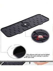 1pc Silicone Drain Mat, Kitchen & Bathroom Faucet Anti-Splash Sink Drain Mat
