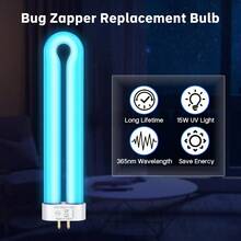 Replacement Light Bulb Bug Zapper 15W Bug Light Bulbs For K15 X3 T6 T8 T9 Bug Zapper Outdoor 4Pin Base U Shaped Twin Tube Bulb For Outdoor Mosquito Zapper - Blue - View 6