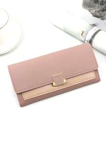1 Stück/Angepasste Damen, personalisierbare Farbblock horizontale Brieftasche, personalisierte lange gefaltete Geldbörse, Großraum-Multisteckplatz-Geldbörse, Muttertags-Geschenk, Geburtstagsgeschenk, Jahrestags-Geschenk, Brautjungfer-Souvenir, Geschenk für Mutter und Freundin