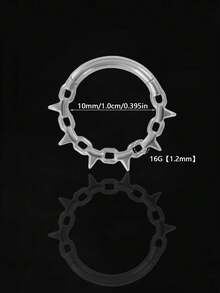 4piece/1 Piece 防过敏 316L 不锈钢链式隔膜鼻环耳环 16G/(8mm, 10mm) 穿孔穿刺身体首饰，金银，闭环设计，男女适用，适用于耳环、鼻软骨、隔膜 - 不銹鋼身體穿孔首飾 - 查看 20