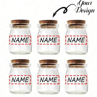 Customizable 100ml Small Pudding Bottle, High Temperature Resistant, Yogurt Bottle, Cork Mason Jar With Lid, Mousse Cup, Lucky Star Mason Jar, Mini Glass Wishing Bottle, Clear Glass Containers With Cork Stoppers Small Pudding Bottle, High Temperature Resistant, Yogurt Bottle, Cork Mason Jar With Lid, Mousse Cup