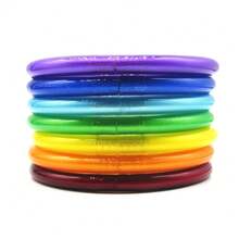 7pcs/Set Gelang Plastik Berongga Berwarna Cerah dengan Lapisan Cat Semprot Metalik, Tipe Tebal untuk Wanita, Aksesori Sehari-hari, Pesta, Pantai, dan Resor - 7 buah/set - View 17