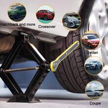 Gato elevador de tijera portátil de 2 toneladas con manivela, Gato de Tijera Ajustable 2T Capacidad de Carga Construcción de Acero Gato de Elevación Portátil para Coche Camión Furgoneta SUV - rango de elevación de 3.9" (10 CM) a una altura máxima de 15.5" (39.3 CM) - Negro - Ver 4