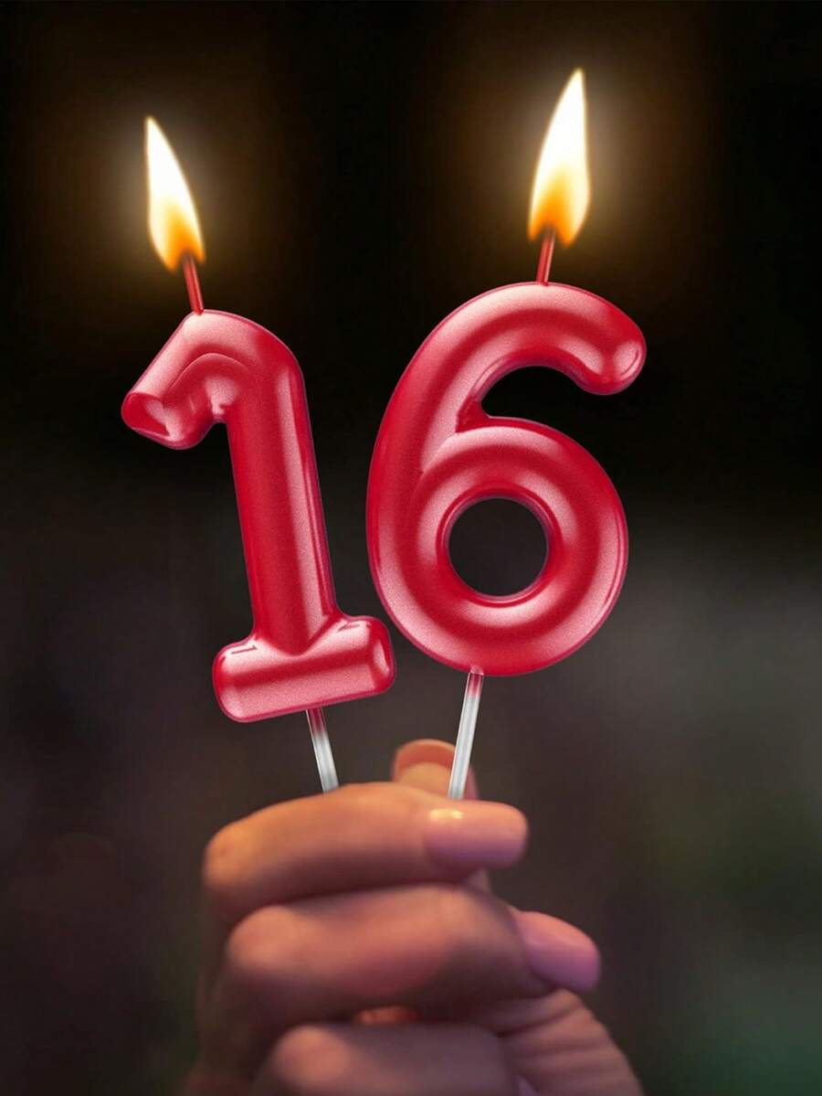 Velas de cumpleaños con números en color borgoña, decoraciones de pastel de cera metálica, adecuadas para cumpleaños, aniversario, revelación de género, despedida de soltera, graduación - Tema de princesa, sin plumas, velas de celebración multiusos, sin necesidad de electricidad - Burdeos - Ver 1