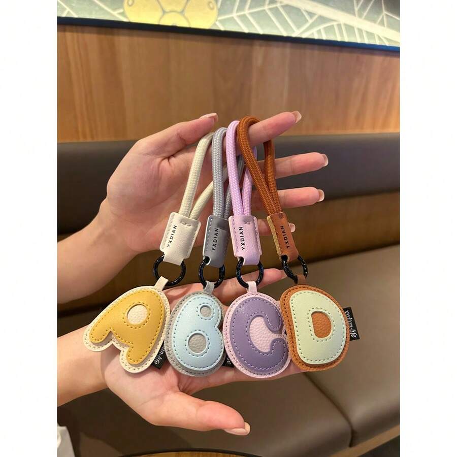 1 件新款创意卡通 26 个英文字母钥匙扣，情侣包包吊坠节日礼物，派对礼物，学校用品，教师礼物，字母钥匙扣配件