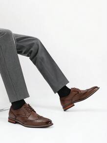 Zapatos de negocios casuales para hombre, zapatos formales de vestir estilo caballero británico, zapatos Derby Brogue de moda para fiestas y bodas