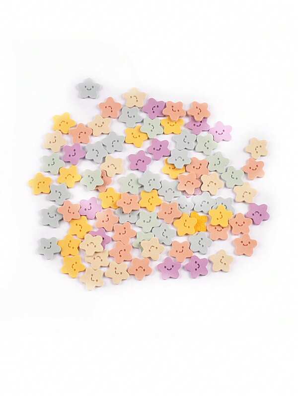 50 piezas de 1.5cm Pegatinas en forma de estrella de piel sintética de colores variados para manualidades DIY, decoraciones, prendas de vestir, complementos, sin adhesivo
