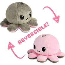TeeTurtle - Reversible Octopus Plushie - Love + Hate - Cute Sensory Fidget Stuffed Animals That Show Your Mood - Valentine's Day!4 Inch - Đen + Phát sáng trong bóng tối - Xem 5