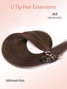 50 extensiones de cabello humano liso con punta en U, color natural, de 30 a 55 cm, invisibles, con base de seda y sin costuras, para mujeres.