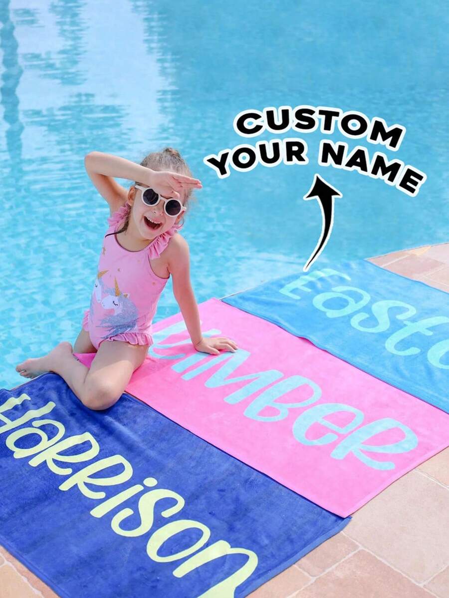 Personalisiertes Badetuch/Strandtuch mit bedrucktem Text, Handtuch mit Wunschtext, Kinder Handtuch, Pool Handtuch, Badezimmer Handtuch, Urlaubsgeschenk, Strandtuch, Outdoor Reise, Strandutensilie, für Strand, Pool, Badezimmer, Schwimmhalle, Multifunktional, Dekorativ, Buchstaben, Stilvolle, Moderne, Bunte, Süße, Lässige, Individuelle, Personalisierte, Einzigartige, Maßgeschneiderte, Ideale Geschenke für Ihn, Ideale Geschenke für Sie