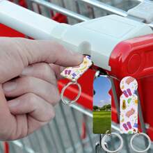 6Pcs/12Pcs Customized Aluminum Shopping Cart Token Key Chain, DIY Double-Sided Printed Picture & Text Metal Keychain Decor Pendant