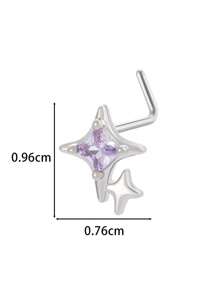 Toppiercing 1 peça de piercing de nariz minimalista e elegante em formato de estrela em aço inoxidável em forma de L, joia moderna para piercing de cartilagem macia no nariz
