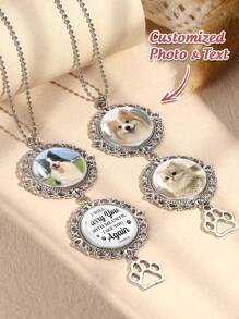 1 pieza Colgante personalizado con foto de mascota, llavero personalizado de mascota, llavero con foto personalizada, decoración de auto personalizada para mascotas, adecuado tanto para hombres como para mujeres que aman a los perros y gatos, acero inoxidable, diseño de gato, sencillez, moda