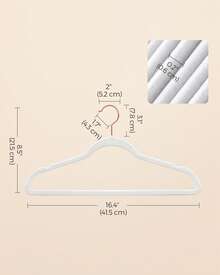 Velvet Hangers 50 Pack, Non-Slip With Rose Gold-Colored Swivel Hooks, Slim Space-Saving For Closet, Heavy-Duty - 白色 - 查看 3