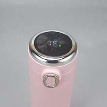 1 cốc thép không gỉ cách nhiệt hiển thị nhiệt độ cảm ứng 420ML/14.2oz, dung tích lớn, nắp tự đóng kín, hình hạt đậu thông minh, thích hợp cho đạp xe, du lịch ba lô, văn phòng, ô tô, trường học, tiệc tùng, cắm trại - Nhiều màu - Xem 10