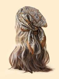 1pc Ladies' Vintage British Palace Style Silk Scarf, Fall/Spring Accessory, Geometric Pattern Print, Faux Silk Small Square Scarf, Shirt Scarf Bandana,Hair Band,Head Band Ideal For Dressing Up Your Look