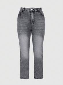Jeans da donna a gamba dritta elasticizzati, casual e versatili, adatti per l'uso in primavera e estate