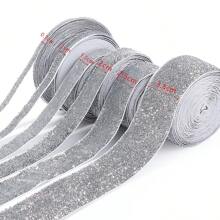 5/10 Pcs Silver Single-Sided Velvet Metallic Ribbon, 7-38mm Wide Glitter Ribbon For Gift Wrapping, Wedding, Party Decor, Floral Arrangement, Clothing Accessories